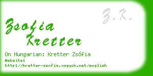 zsofia kretter business card